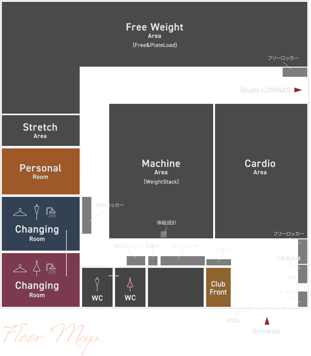 ビフォルテ24フィットネス 吉川駅北口のフロアマップ